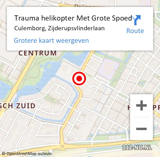 Locatie op kaart van de 112 melding: Trauma helikopter Met Grote Spoed Naar Culemborg, Zijderupsvlinderlaan op 4 juni 2022 11:21