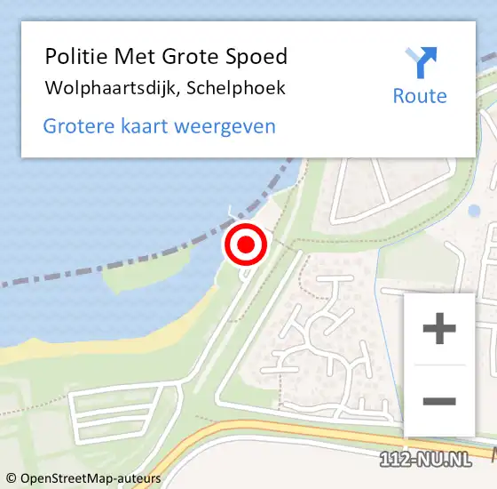 Locatie op kaart van de 112 melding: Politie Met Grote Spoed Naar Wolphaartsdijk, Schelphoek op 4 juni 2022 11:27
