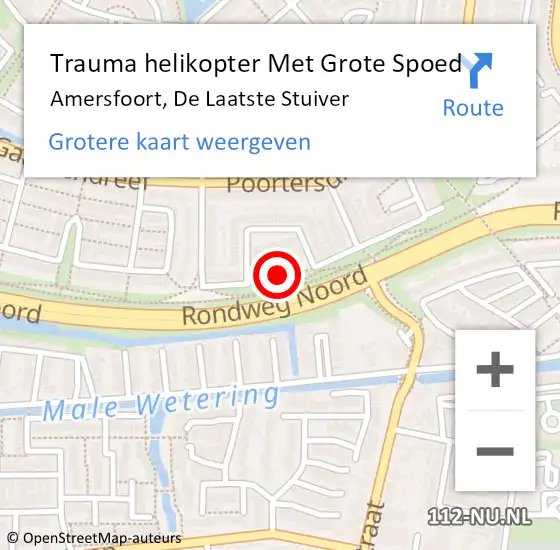 Locatie op kaart van de 112 melding: Trauma helikopter Met Grote Spoed Naar Amersfoort, De Laatste Stuiver op 4 juni 2022 11:33