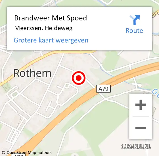 Locatie op kaart van de 112 melding: Brandweer Met Spoed Naar Meerssen, Heideweg op 4 juni 2022 11:42