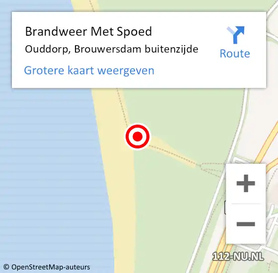 Locatie op kaart van de 112 melding: Brandweer Met Spoed Naar Ouddorp, Brouwersdam buitenzijde op 4 juni 2022 11:44