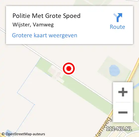 Locatie op kaart van de 112 melding: Politie Met Grote Spoed Naar Wijster, Vamweg op 4 juni 2022 12:12