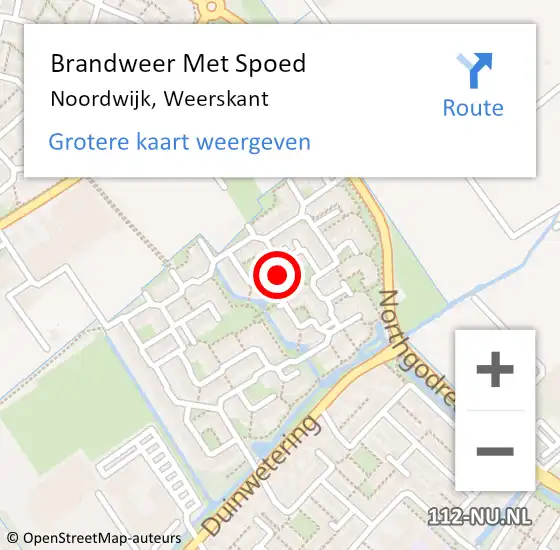 Locatie op kaart van de 112 melding: Brandweer Met Spoed Naar Noordwijk, Weerskant op 4 juni 2022 12:18