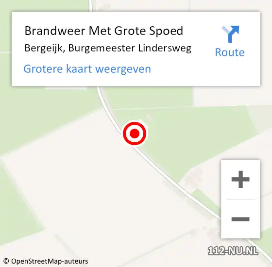 Locatie op kaart van de 112 melding: Brandweer Met Grote Spoed Naar Bergeijk, Burgemeester Lindersweg op 4 juni 2022 12:29