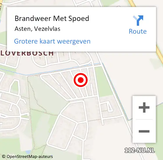 Locatie op kaart van de 112 melding: Brandweer Met Spoed Naar Asten, Vezelvlas op 4 juni 2022 12:30