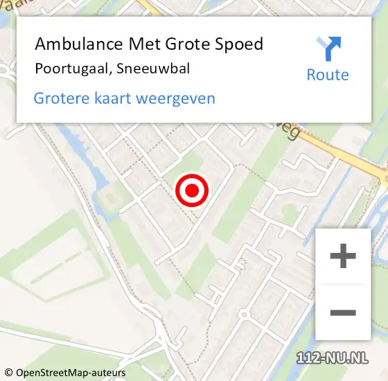 Locatie op kaart van de 112 melding: Ambulance Met Grote Spoed Naar Poortugaal, Sneeuwbal op 4 juni 2022 12:46