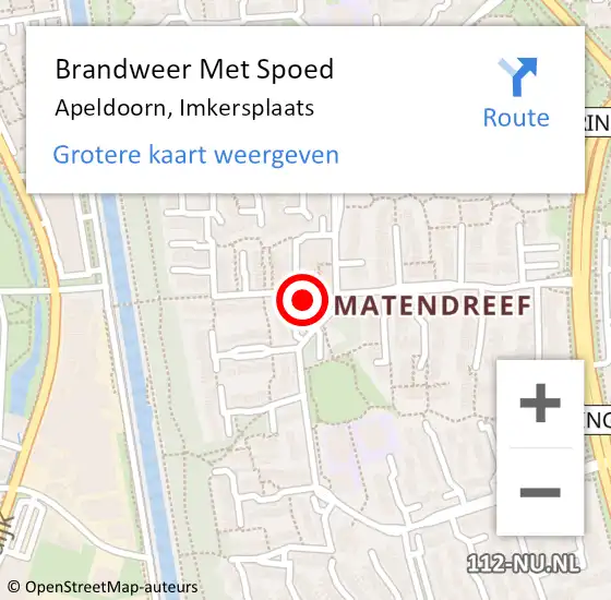 Locatie op kaart van de 112 melding: Brandweer Met Spoed Naar Apeldoorn, Imkersplaats op 4 juni 2022 12:52