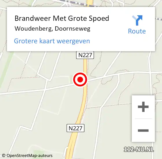 Locatie op kaart van de 112 melding: Brandweer Met Grote Spoed Naar Woudenberg, Doornseweg op 4 juni 2022 13:08