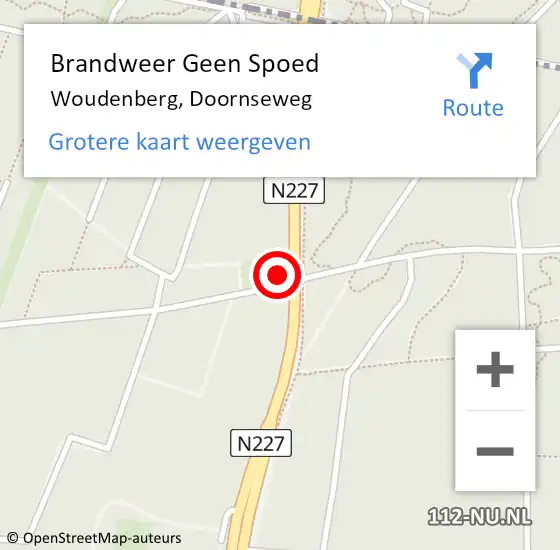 Locatie op kaart van de 112 melding: Brandweer Geen Spoed Naar Woudenberg, Doornseweg op 4 juni 2022 13:10
