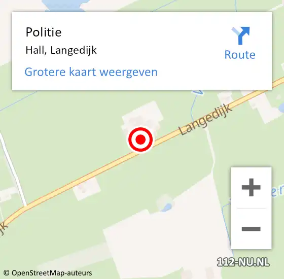 Locatie op kaart van de 112 melding: Politie Hall, Langedijk op 4 juni 2022 13:54