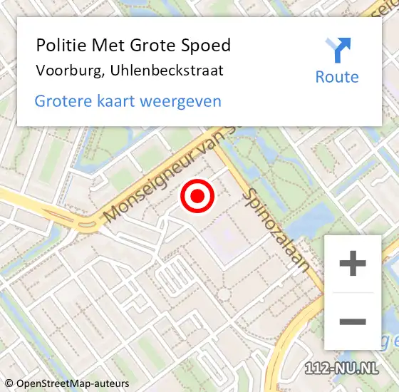 Locatie op kaart van de 112 melding: Politie Met Grote Spoed Naar Voorburg, Uhlenbeckstraat op 4 juni 2022 13:59