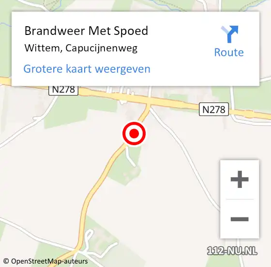 Locatie op kaart van de 112 melding: Brandweer Met Spoed Naar Wittem, Capucijnenweg op 4 juni 2022 14:17