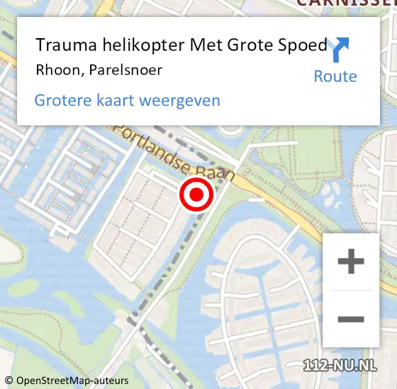 Locatie op kaart van de 112 melding: Trauma helikopter Met Grote Spoed Naar Rhoon, Parelsnoer op 4 juni 2022 14:40