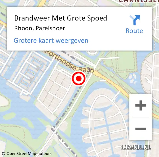 Locatie op kaart van de 112 melding: Brandweer Met Grote Spoed Naar Rhoon, Parelsnoer op 4 juni 2022 14:41