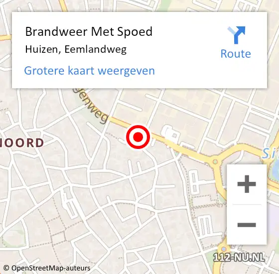 Locatie op kaart van de 112 melding: Brandweer Met Spoed Naar Huizen, Eemlandweg op 4 juni 2022 14:52