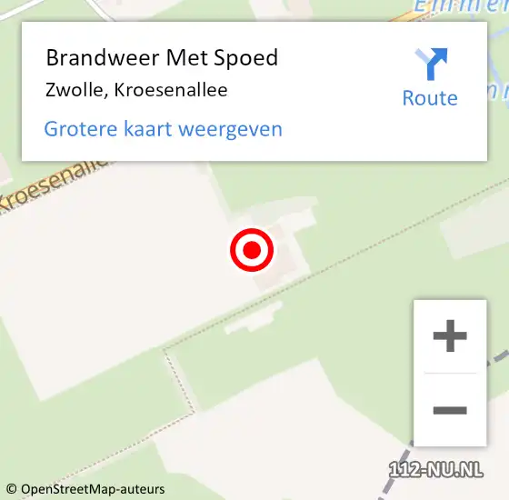 Locatie op kaart van de 112 melding: Brandweer Met Spoed Naar Zwolle, Kroesenallee op 4 juni 2022 14:53