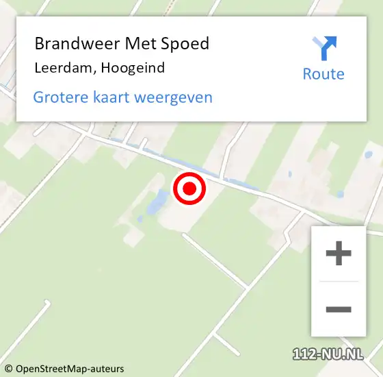 Locatie op kaart van de 112 melding: Brandweer Met Spoed Naar Leerdam, Hoogeind op 4 juni 2022 14:58