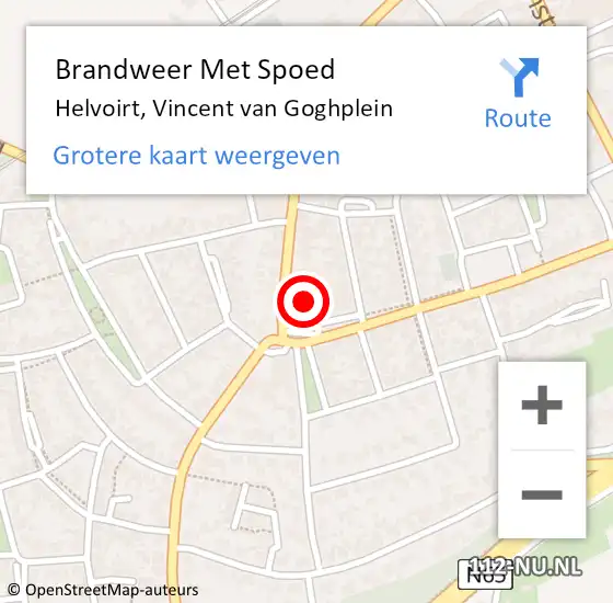 Locatie op kaart van de 112 melding: Brandweer Met Spoed Naar Helvoirt, Vincent van Goghplein op 4 juni 2022 15:21