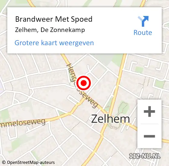 Locatie op kaart van de 112 melding: Brandweer Met Spoed Naar Zelhem, De Zonnekamp op 4 juni 2022 15:37