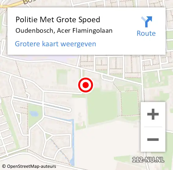 Locatie op kaart van de 112 melding: Politie Met Grote Spoed Naar Oudenbosch, Acer Flamingolaan op 4 juni 2022 15:38
