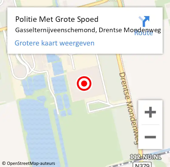 Locatie op kaart van de 112 melding: Politie Met Grote Spoed Naar Gasselternijveenschemond, Drentse Mondenweg op 4 juni 2022 16:01