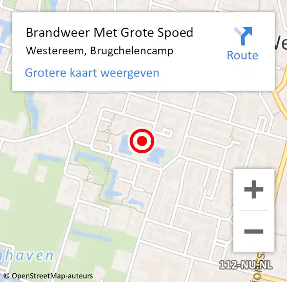 Locatie op kaart van de 112 melding: Brandweer Met Grote Spoed Naar Westereem, Brugchelencamp op 4 juni 2022 16:18