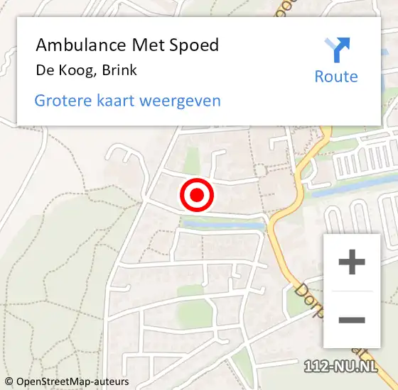 Locatie op kaart van de 112 melding: Ambulance Met Spoed Naar De Koog, Brink op 4 juni 2022 16:26