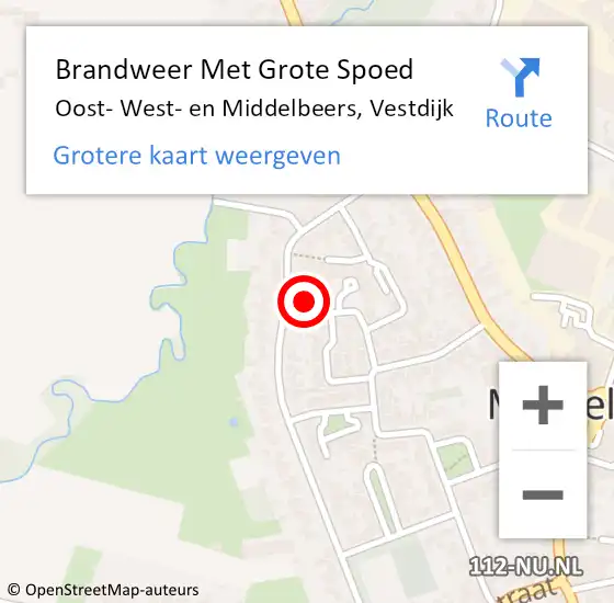 Locatie op kaart van de 112 melding: Brandweer Met Grote Spoed Naar Oost- West- en Middelbeers, Vestdijk op 4 juni 2022 17:20