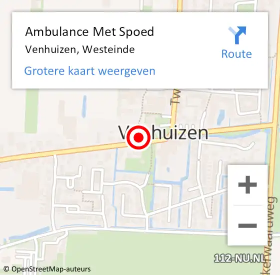 Locatie op kaart van de 112 melding: Ambulance Met Spoed Naar Venhuizen, Westeinde op 4 juni 2022 17:20