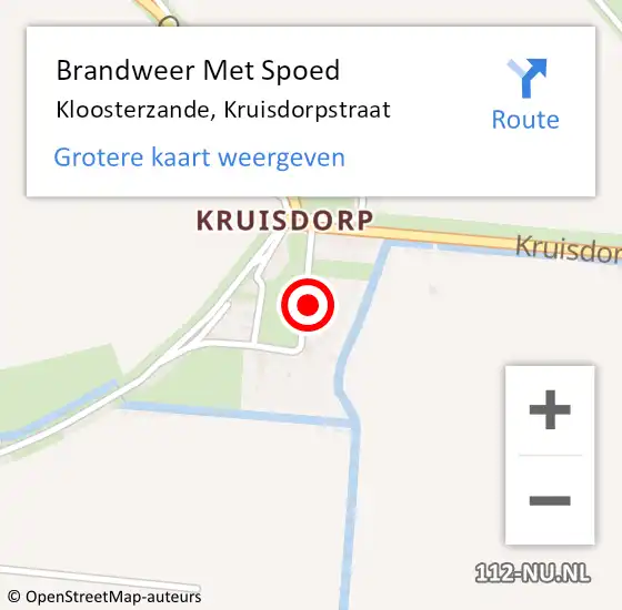 Locatie op kaart van de 112 melding: Brandweer Met Spoed Naar Kloosterzande, Kruisdorpstraat op 4 juni 2022 17:41