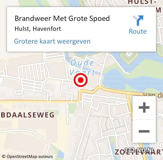 Locatie op kaart van de 112 melding: Brandweer Met Grote Spoed Naar Hulst, Havenfort op 4 juni 2022 17:49