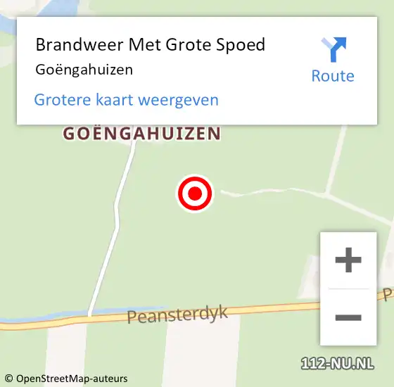 Locatie op kaart van de 112 melding: Brandweer Met Grote Spoed Naar Goëngahuizen op 4 juni 2022 18:21