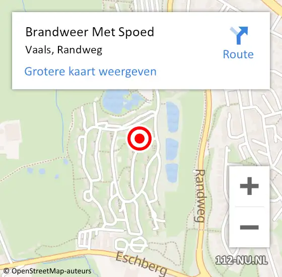 Locatie op kaart van de 112 melding: Brandweer Met Spoed Naar Vaals, Randweg op 4 juni 2022 18:53