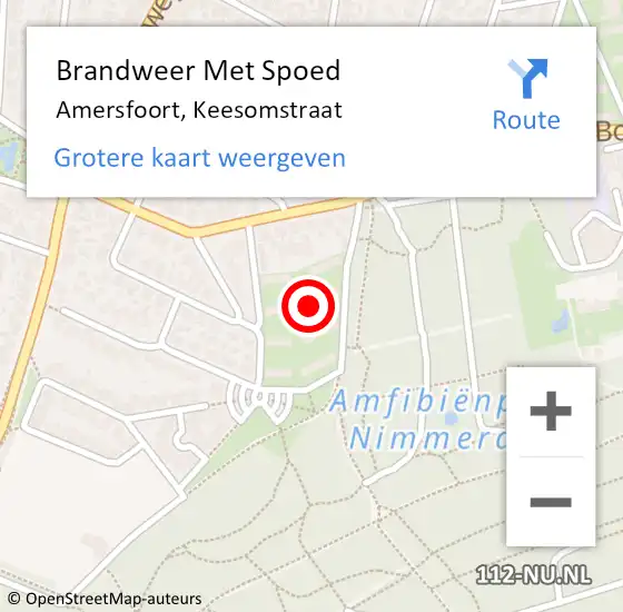 Locatie op kaart van de 112 melding: Brandweer Met Spoed Naar Amersfoort, Keesomstraat op 4 juni 2022 19:51