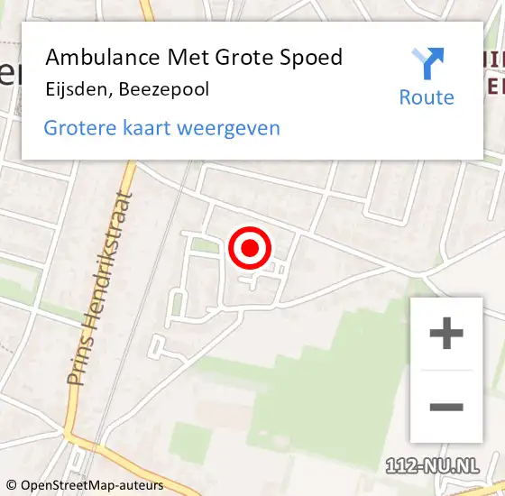 Locatie op kaart van de 112 melding: Ambulance Met Grote Spoed Naar Eijsden, Beezepool op 19 juli 2014 09:43