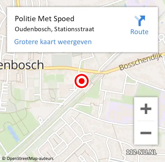 Locatie op kaart van de 112 melding: Politie Met Spoed Naar Oudenbosch, Stationsstraat op 4 juni 2022 20:07