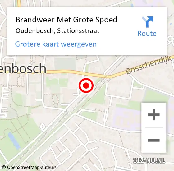 Locatie op kaart van de 112 melding: Brandweer Met Grote Spoed Naar Oudenbosch, Stationsstraat op 4 juni 2022 20:08