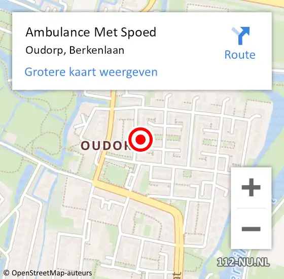 Locatie op kaart van de 112 melding: Ambulance Met Spoed Naar Oudorp, Berkenlaan op 19 juli 2014 09:44