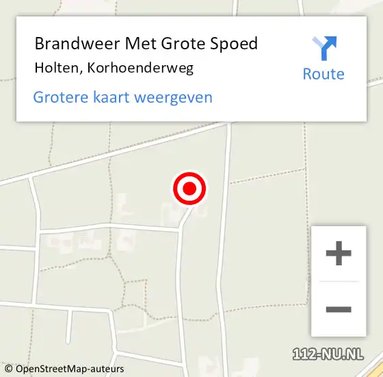 Locatie op kaart van de 112 melding: Brandweer Met Grote Spoed Naar Holten, Korhoenderweg op 4 juni 2022 20:26