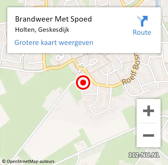 Locatie op kaart van de 112 melding: Brandweer Met Spoed Naar Holten, Geskesdijk op 4 juni 2022 20:58