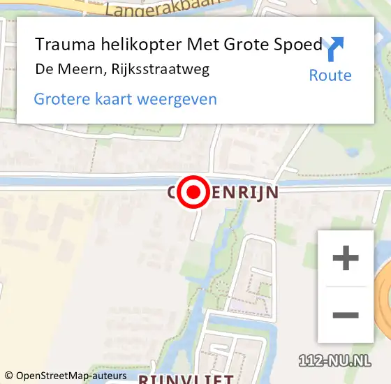 Locatie op kaart van de 112 melding: Trauma helikopter Met Grote Spoed Naar De Meern, Rijksstraatweg op 4 juni 2022 21:15