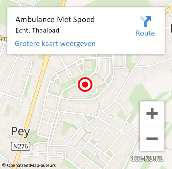 Locatie op kaart van de 112 melding: Ambulance Met Spoed Naar Echt, Thaalpad op 4 juni 2022 21:38