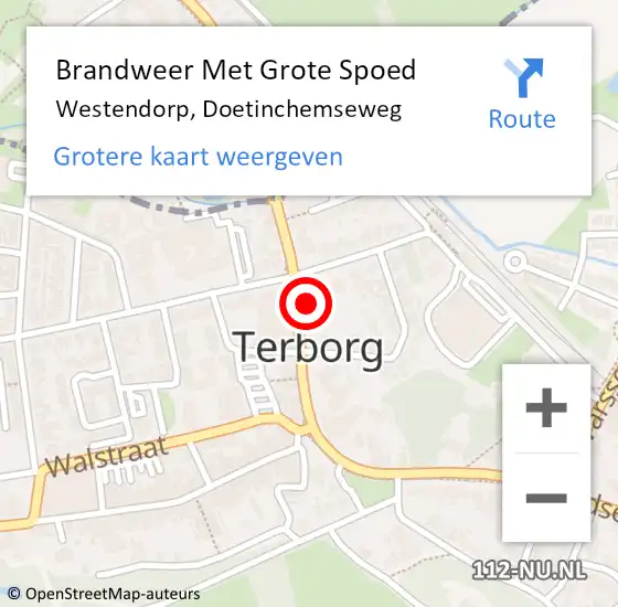 Locatie op kaart van de 112 melding: Brandweer Met Grote Spoed Naar Westendorp, Doetinchemseweg op 4 juni 2022 21:44