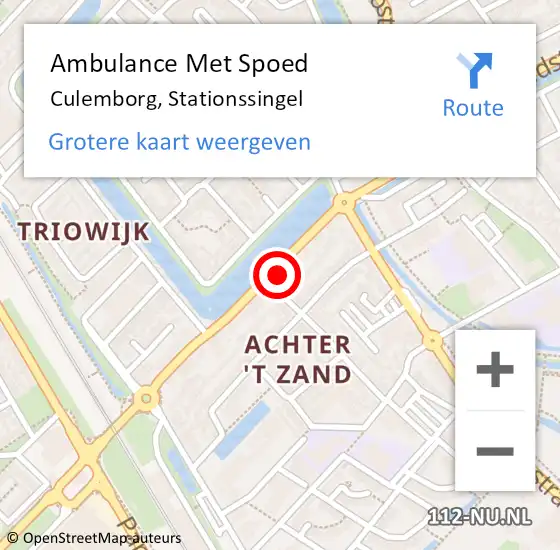 Locatie op kaart van de 112 melding: Ambulance Met Spoed Naar Culemborg, Stationssingel op 4 juni 2022 21:53