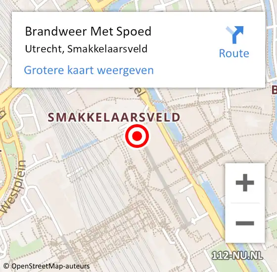 Locatie op kaart van de 112 melding: Brandweer Met Spoed Naar Utrecht, Smakkelaarsveld op 4 juni 2022 22:14