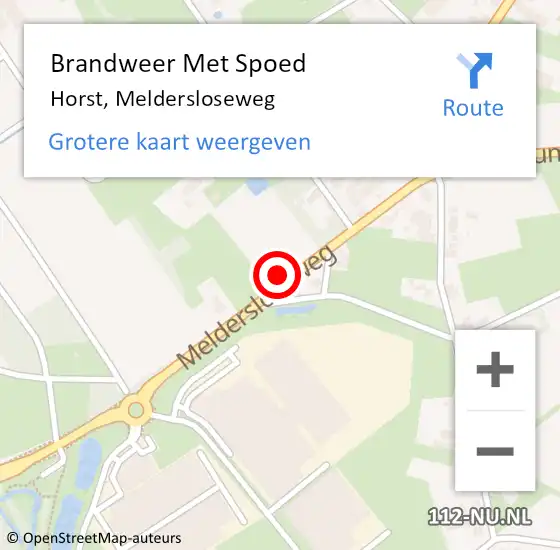 Locatie op kaart van de 112 melding: Brandweer Met Spoed Naar Horst, Meldersloseweg op 4 juni 2022 22:25