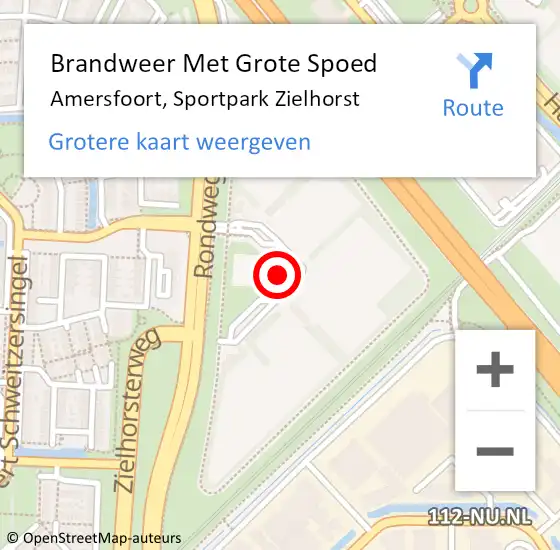 Locatie op kaart van de 112 melding: Brandweer Met Grote Spoed Naar Amersfoort, Sportpark Zielhorst op 4 juni 2022 23:05