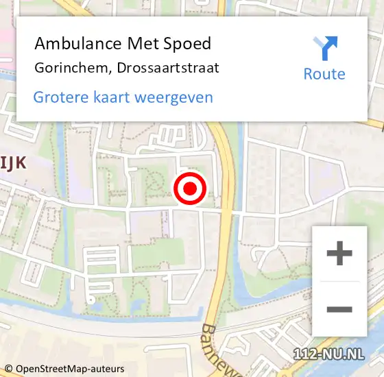 Locatie op kaart van de 112 melding: Ambulance Met Spoed Naar Gorinchem, Drossaartstraat op 4 juni 2022 23:19