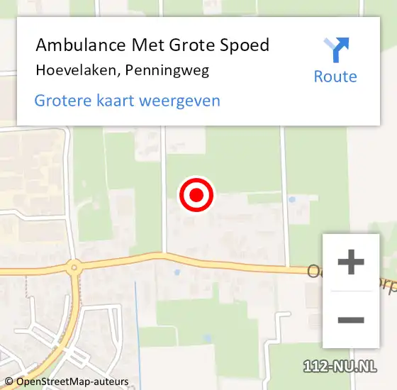Locatie op kaart van de 112 melding: Ambulance Met Grote Spoed Naar Hoevelaken, Penningweg op 4 juni 2022 23:55