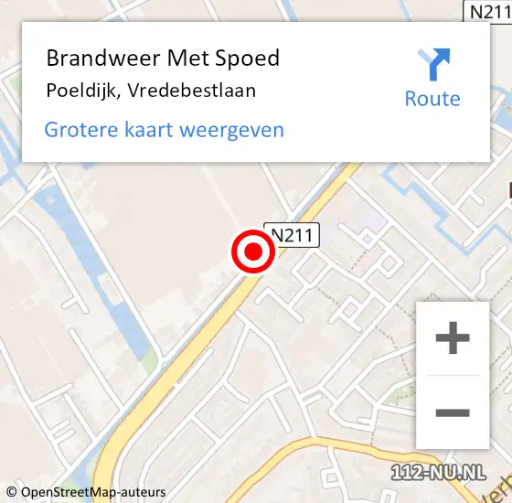 Locatie op kaart van de 112 melding: Brandweer Met Spoed Naar Poeldijk, Vredebestlaan op 5 juni 2022 00:21